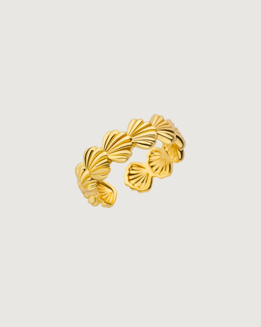 GOLDEN TIDE OPEN SHELL RING 18K GOLD - STUDIO JO STORE  