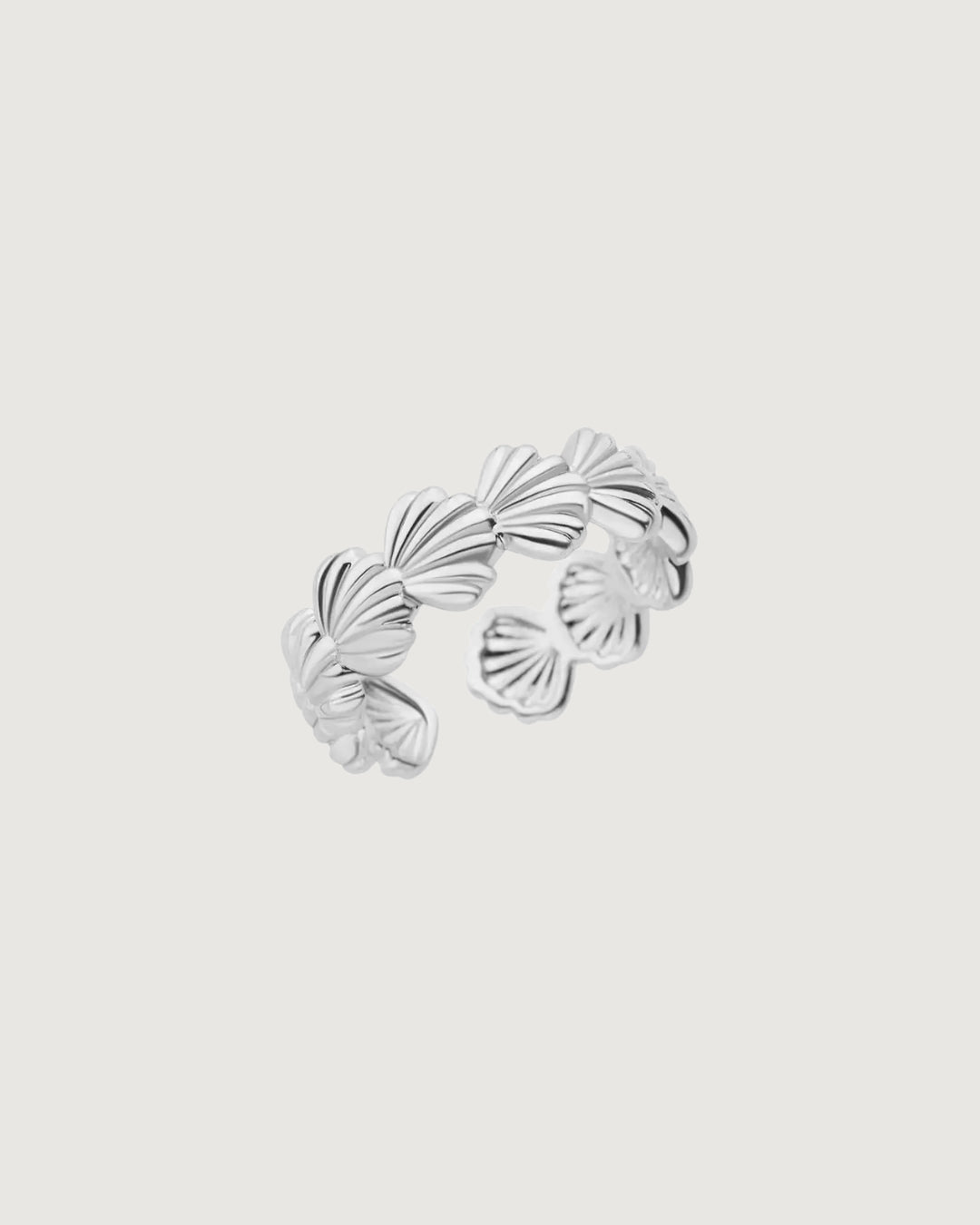 DAWN TIDE OPEN SHELL RING SILVER - STUDIO JO STORE  