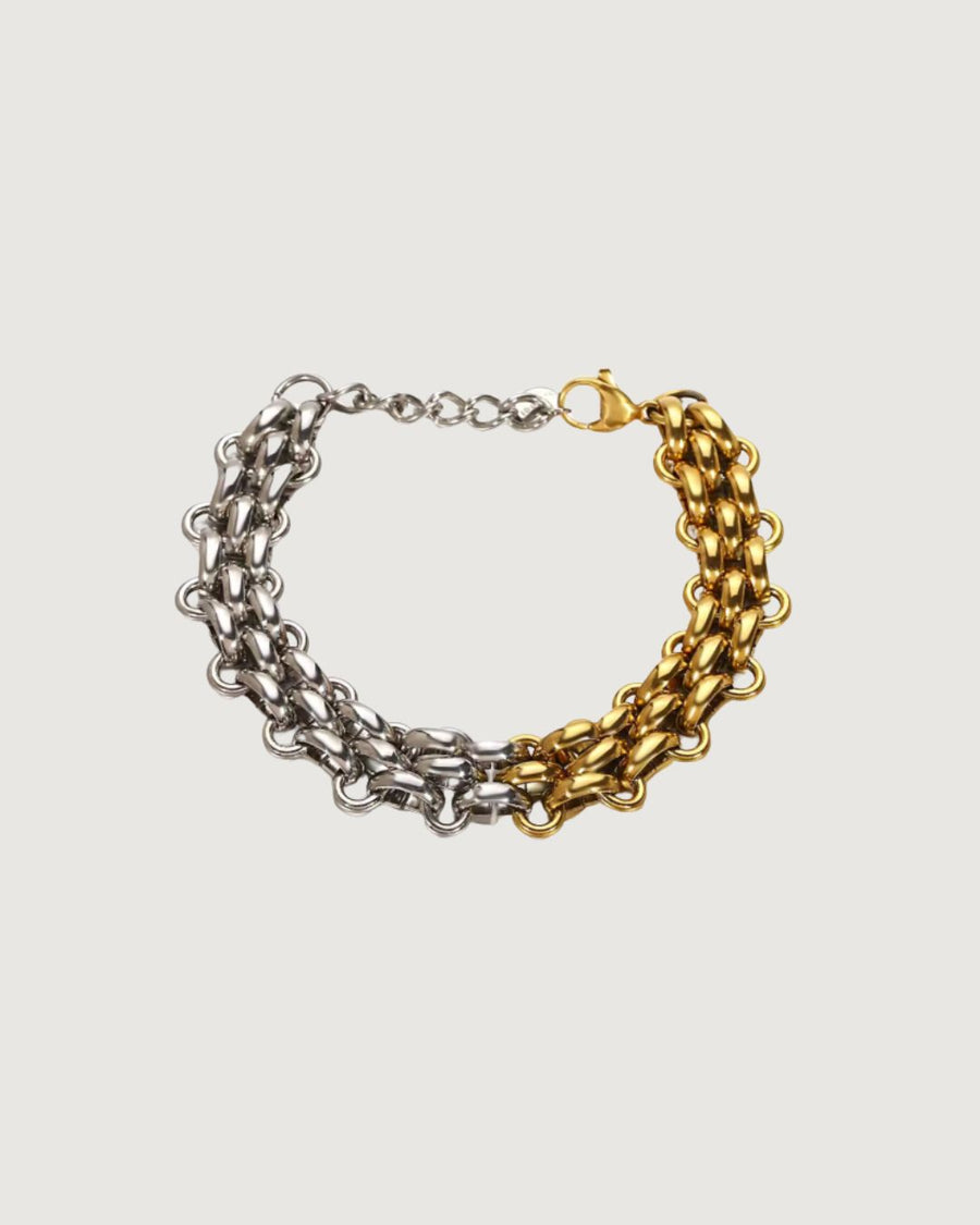 Halo Link Chain Two Tone Bracelet – Silver + 18K Gold - STUDIO JO STORE  