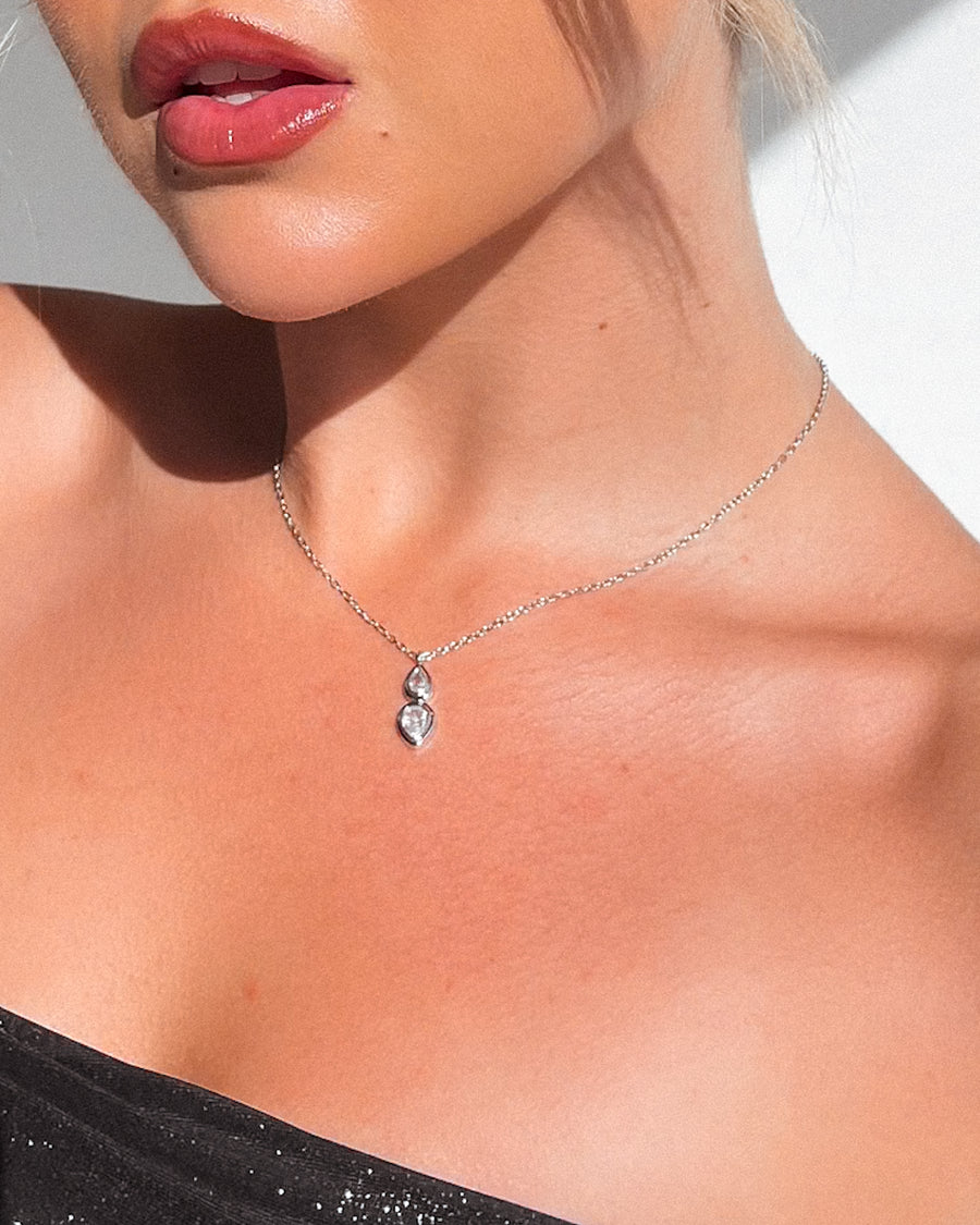 TEARDROP NECKLACE SILVER - STUDIO JO STORE  