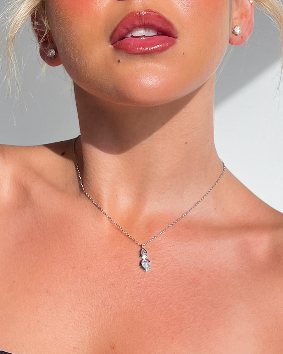 TEARDROP NECKLACE SILVER - STUDIO JO STORE  