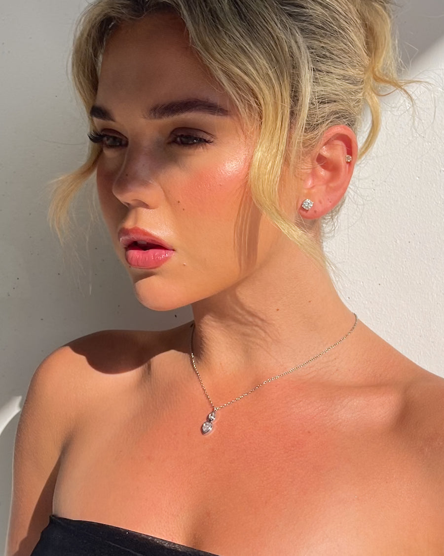 TEARDROP NECKLACE SILVER - STUDIO JO STORE  