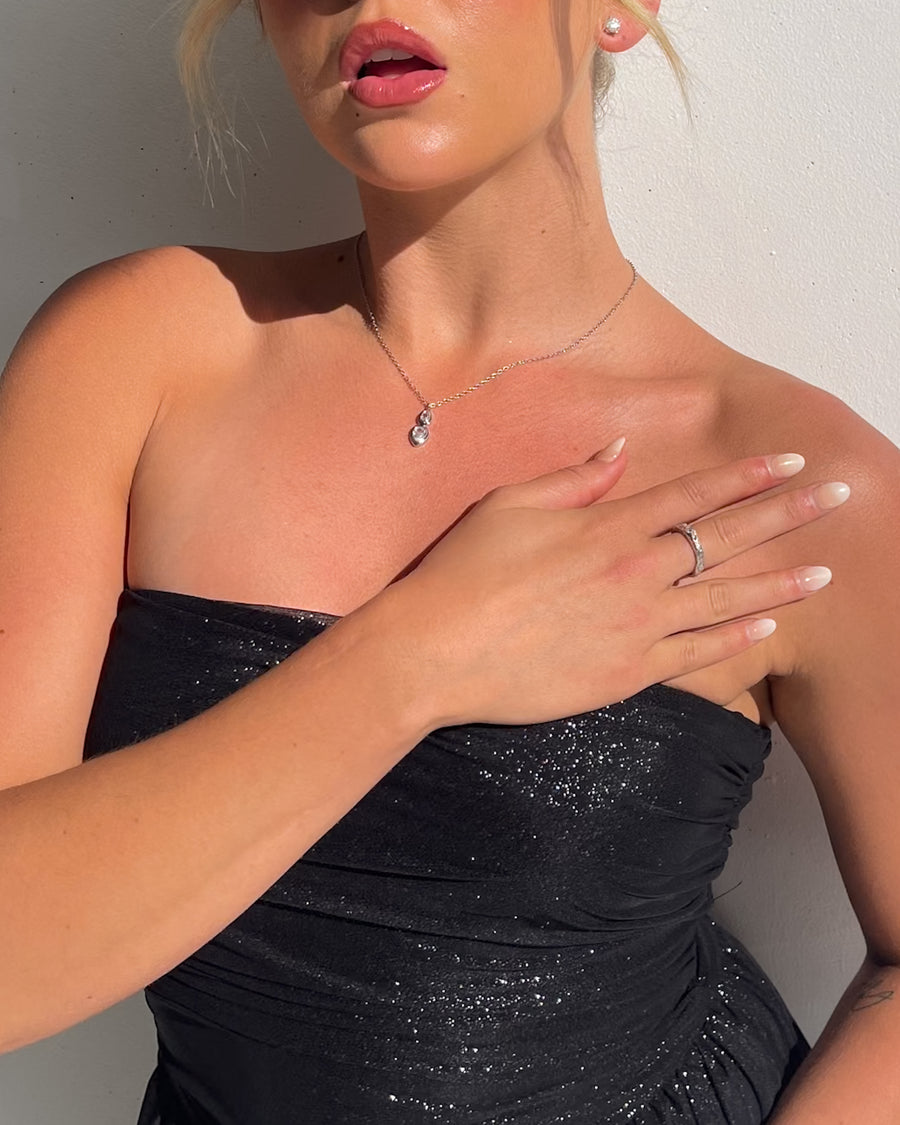 TEARDROP NECKLACE SILVER - STUDIO JO STORE  