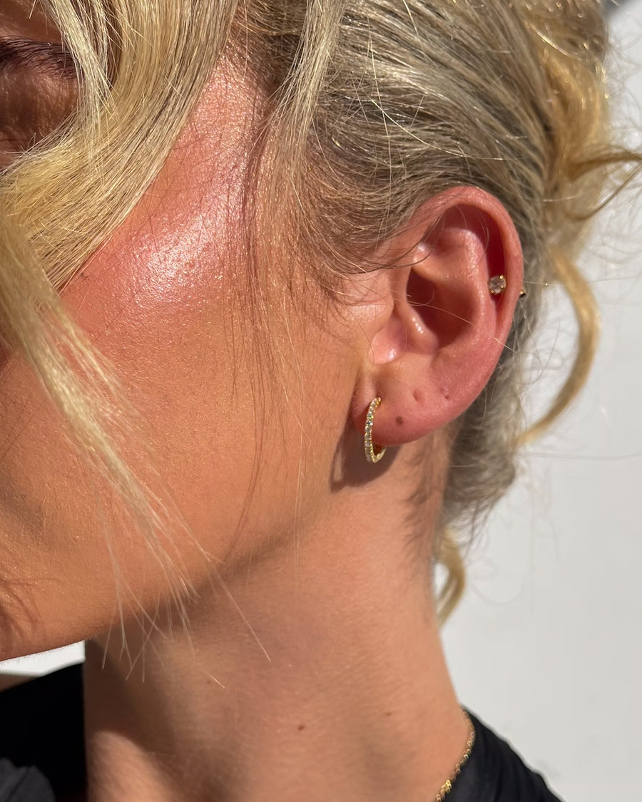 MOISSANITE HOOP EARRINGS 18K GOLD - STUDIO JO STORE  