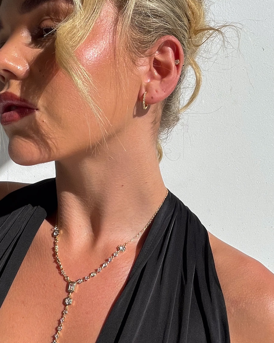 MOISSANITE HOOP EARRINGS 18K GOLD - STUDIO JO STORE  