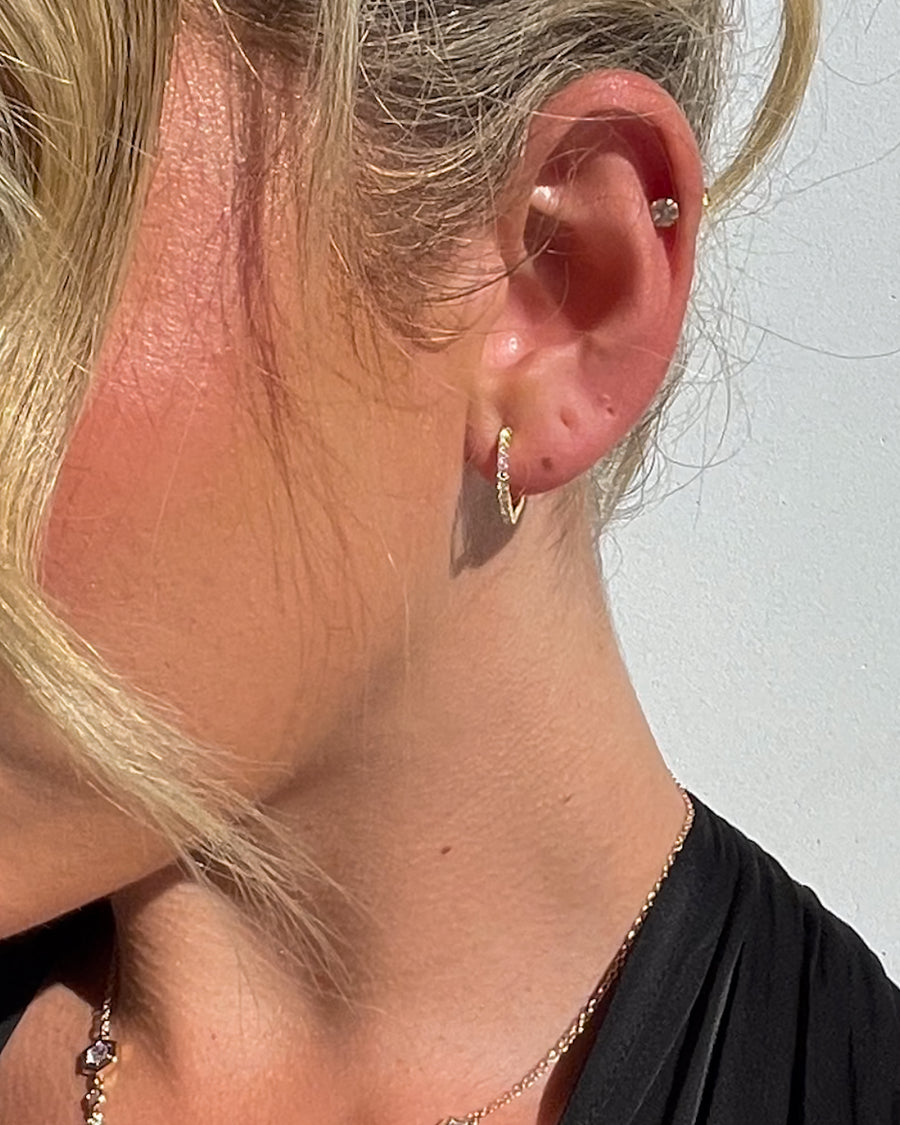 MOISSANITE HOOP EARRINGS 18K GOLD - STUDIO JO STORE  