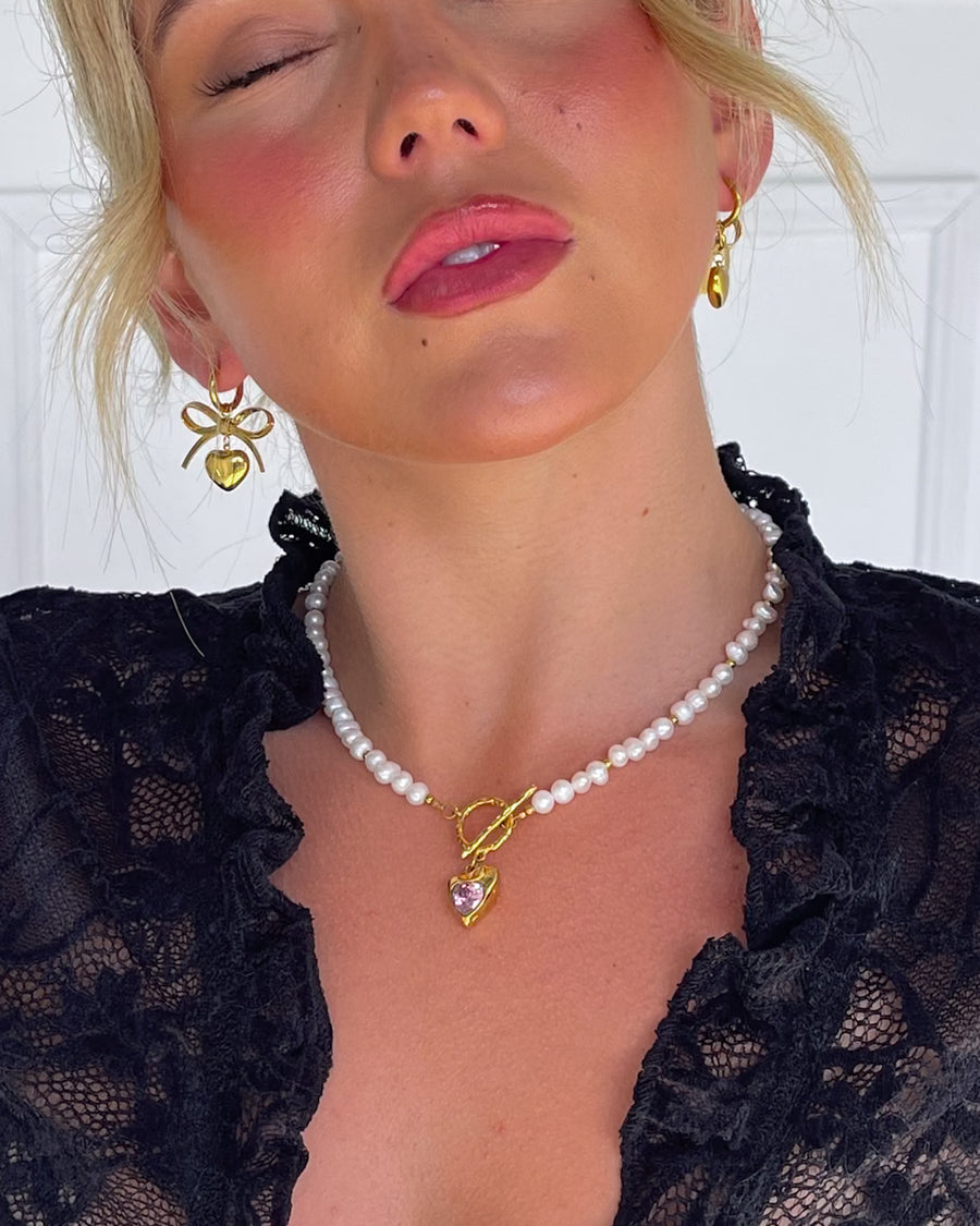 SWEETHEART BOW EARRINGS GOLD - STUDIO JO STORE  