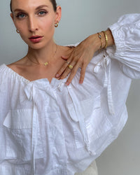 Thumbnail for LUMIÈRE SQUAR CUT CRYSTAL BAND RING 18K GOLD - STUDIO JO STORE  