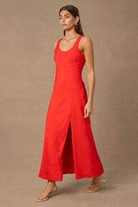Thumbnail for MØN RENN REVERIE MIDI DRESS - SIREN RED - STUDIO JO STORE  