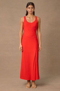 Thumbnail for MØN RENN REVERIE MIDI DRESS - SIREN RED - STUDIO JO STORE  