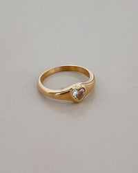 Thumbnail for MY DIAMOND HEART SIGNET RING 18K GOLD PVD PLATED - STUDIO JO STORE  