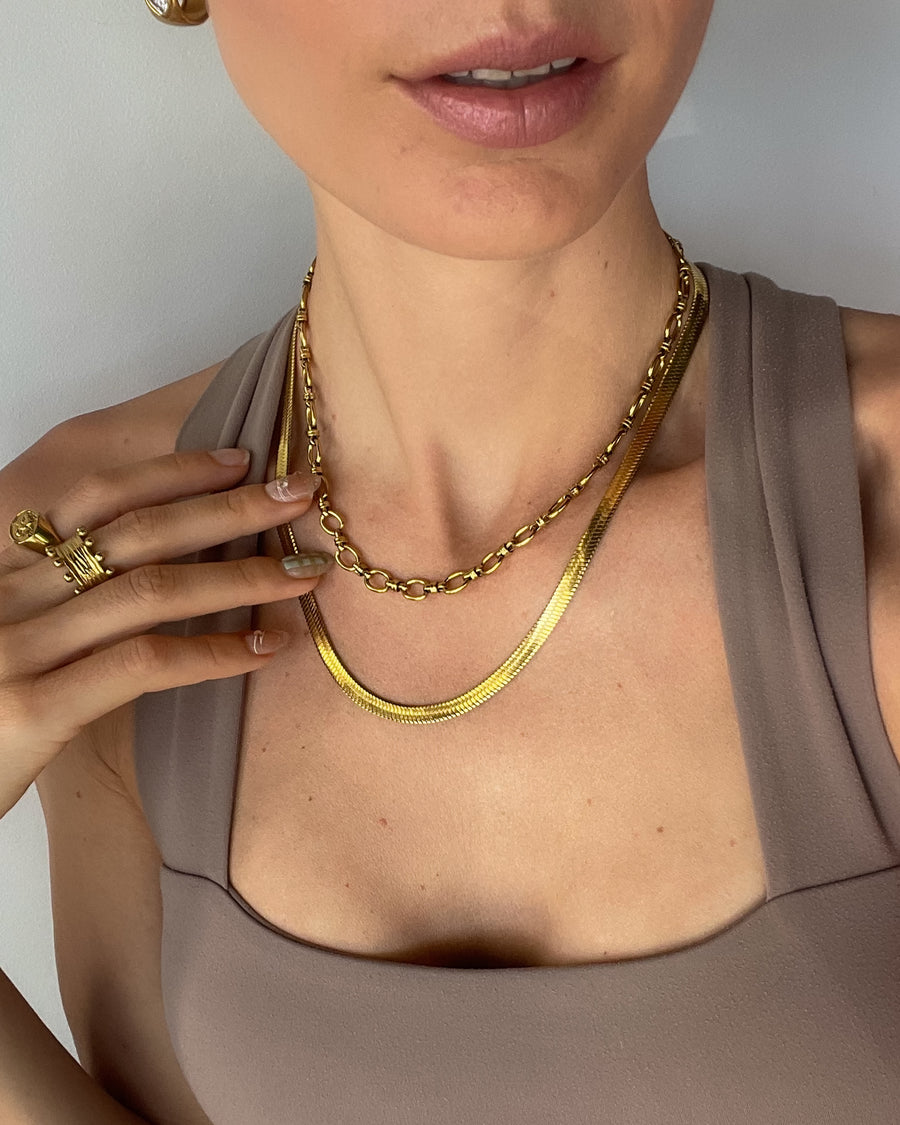 SNAKE CHAIN NECKLACE 18K GOLD PVC - STUDIO JO STORE  