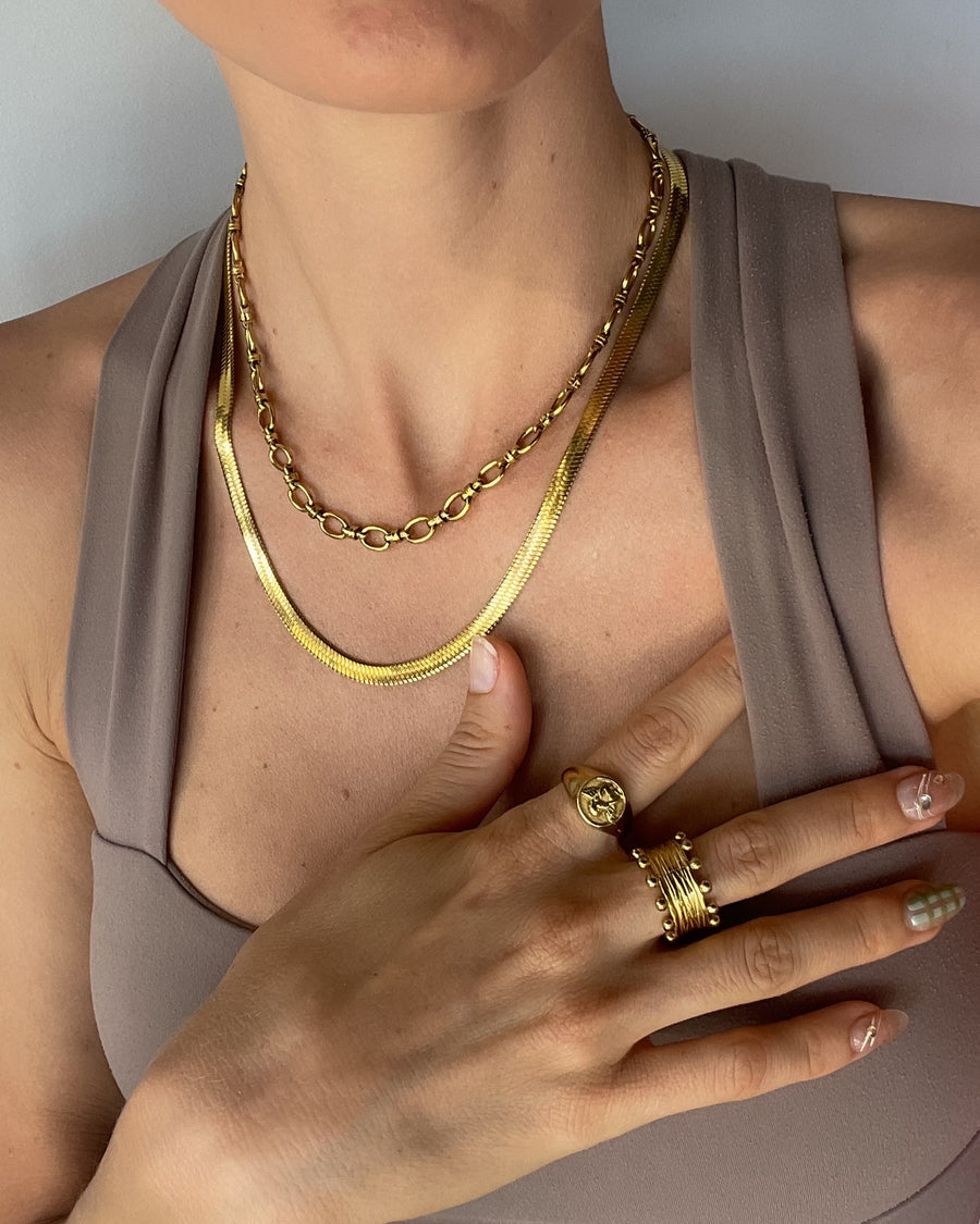 SNAKE CHAIN NECKLACE 18K GOLD PVC - STUDIO JO STORE  