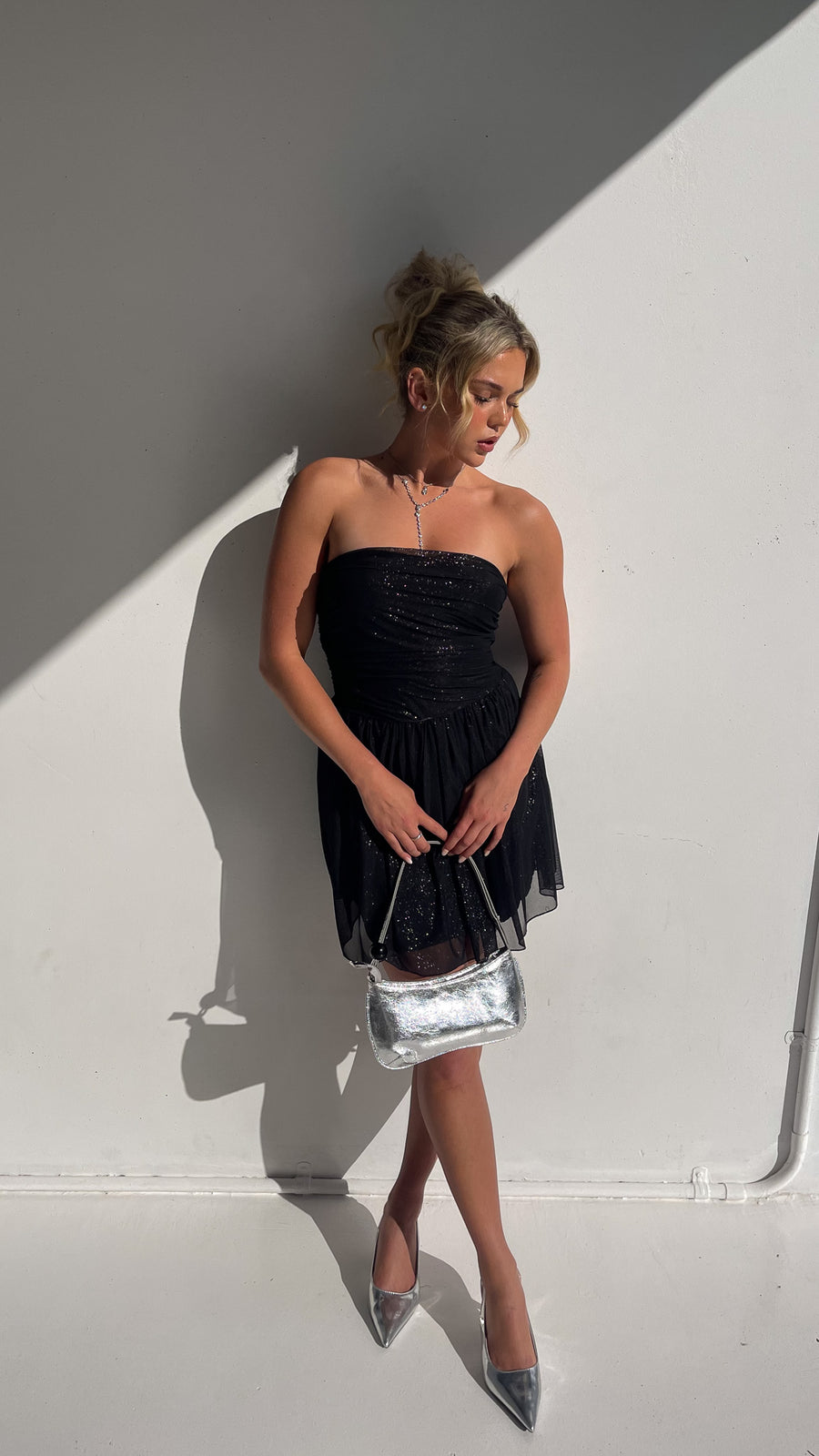 TEGAN RAE - GABRIELLE SPARKLE MINI DRESS BLACK - STUDIO JO STORE  