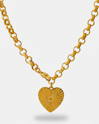 Thumbnail for Solar Flare Heart Chain Necklace – 18K Gold PVD