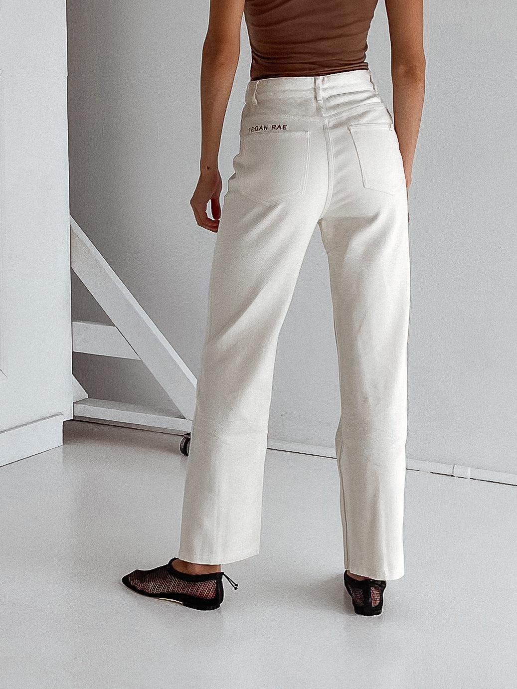 Tegan Rae Straight Leg Denim Jean - Vintage White