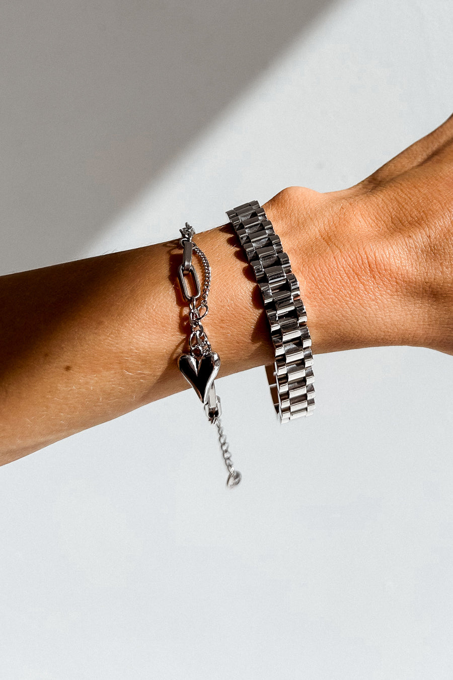 CUPID HEART CHAIN BRACELET SILVER - STUDIO JO STORE  