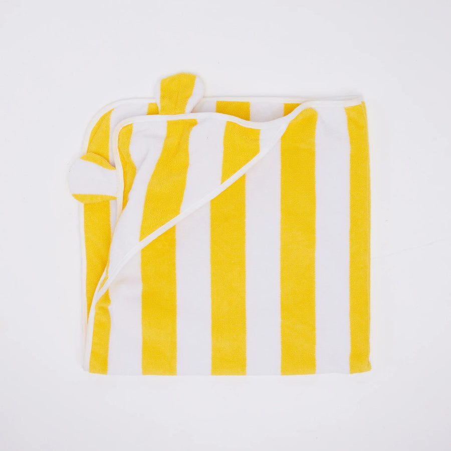 Byron Baby Hooded Towel – Yellow & White Stripe | Organic Towel by Styld.