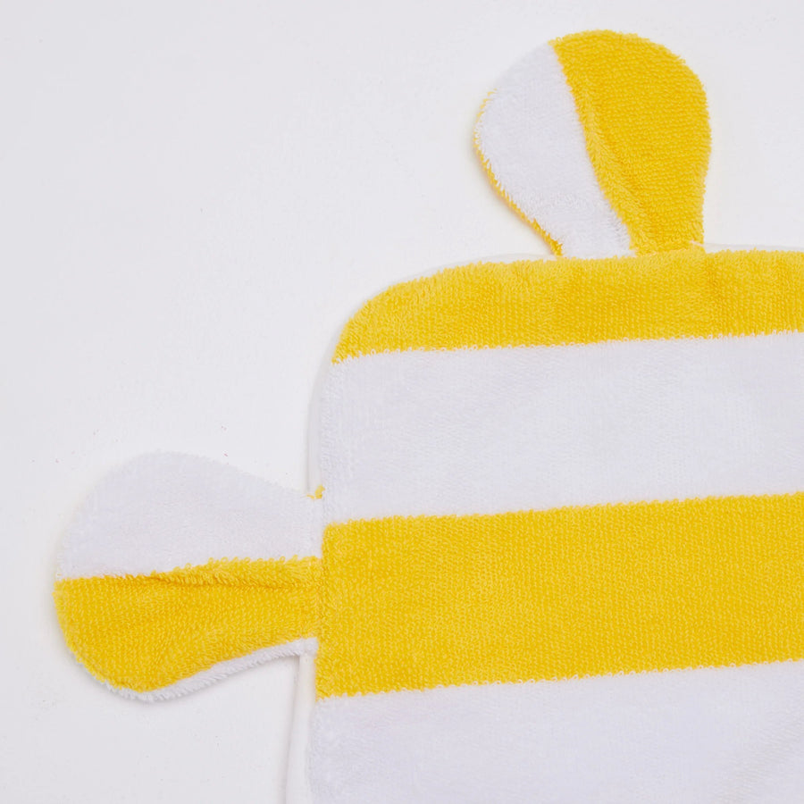 Byron Baby Hooded Towel – Yellow & White Stripe | Organic Towel by Styld.