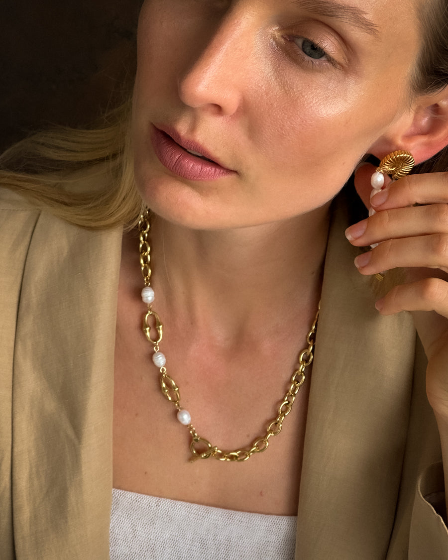 MARGOT FRESH WATER PEARL CHAIN NECKLACE 18K GOLD - STUDIO JO STORE  
