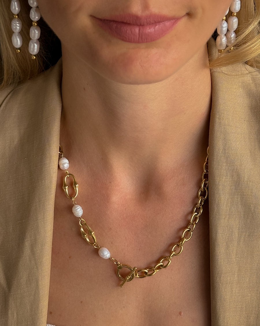 MARGOT FRESH WATER PEARL CHAIN NECKLACE 18K GOLD - STUDIO JO STORE  