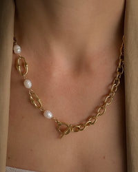 Thumbnail for MARGOT FRESH WATER PEARL CHAIN NECKLACE 18K GOLD