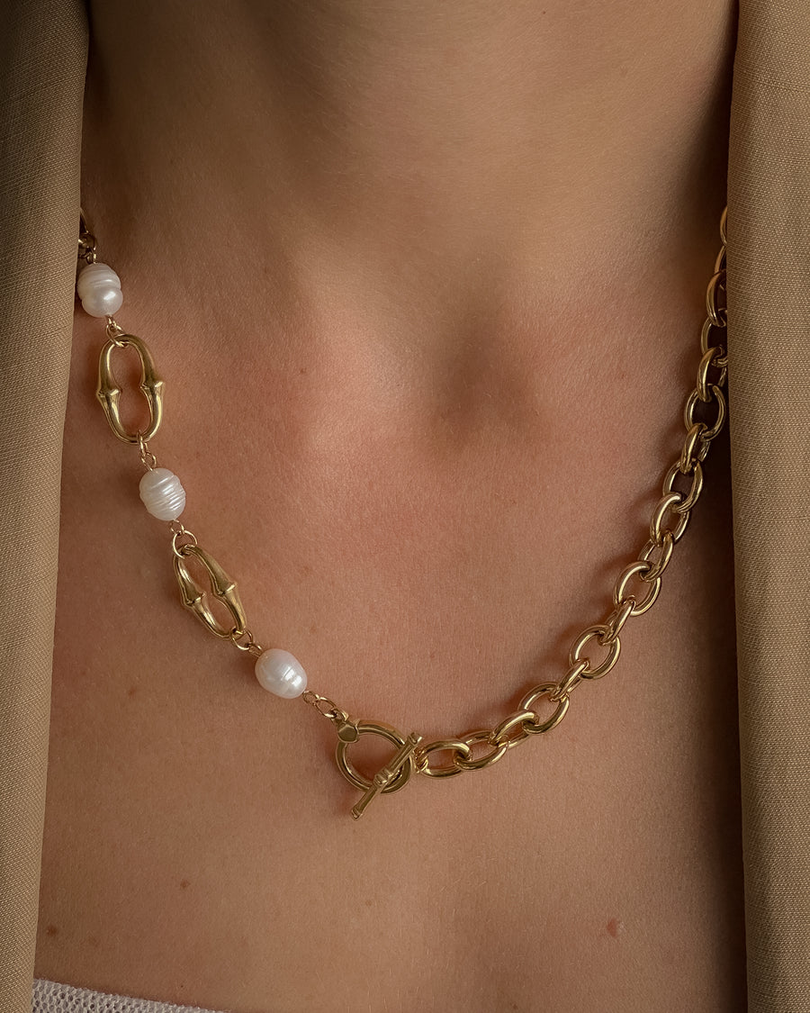 MARGOT FRESH WATER PEARL CHAIN NECKLACE 18K GOLD - STUDIO JO STORE  