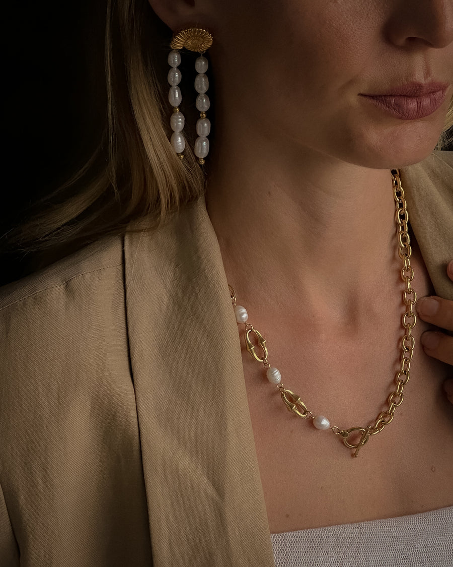 MARGOT FRESH WATER PEARL CHAIN NECKLACE 18K GOLD - STUDIO JO STORE  