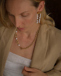 Thumbnail for MARGOT FRESH WATER PEARL CHAIN NECKLACE 18K GOLD