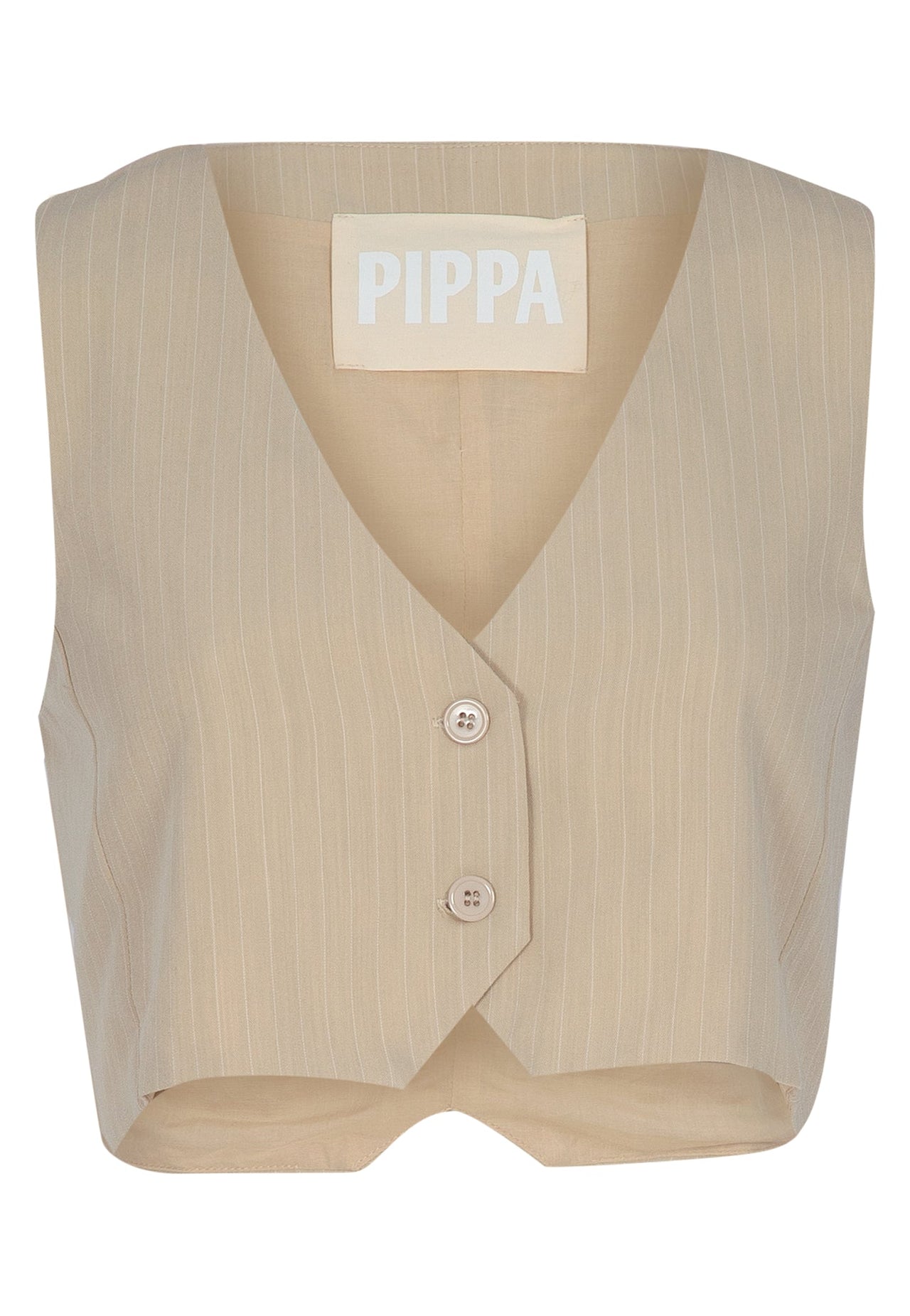 PIPPA KADIE VEST BEIGE PIN STRIPE