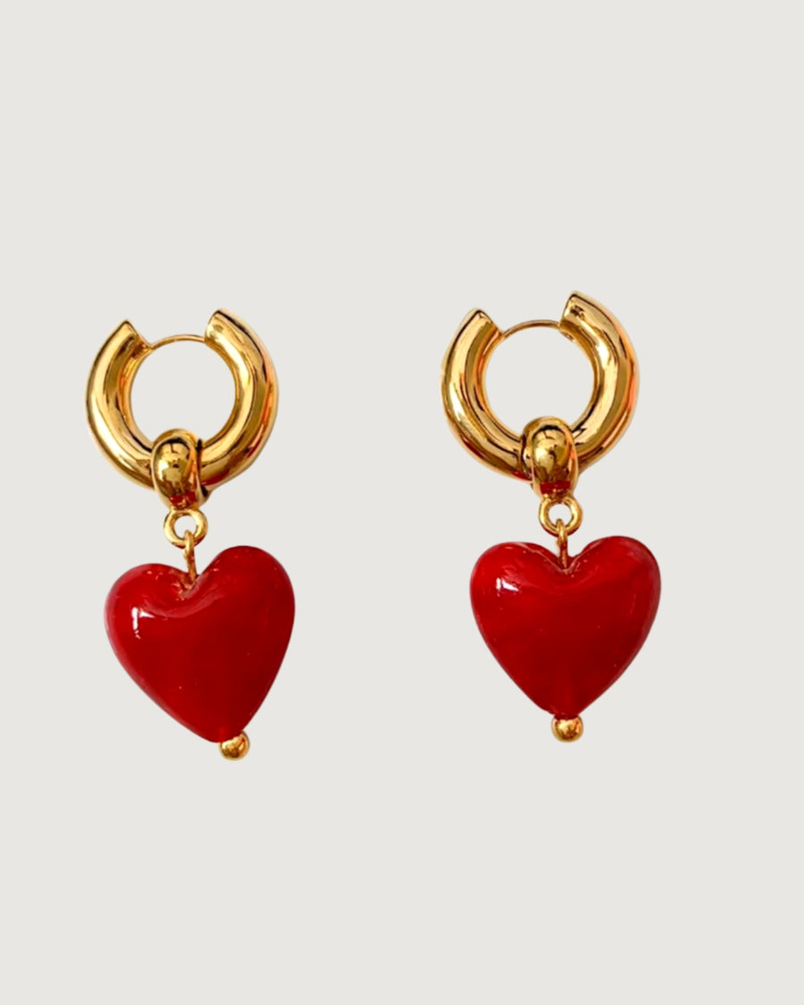 RED HEART EARRINGS - STUDIO JO STORE  