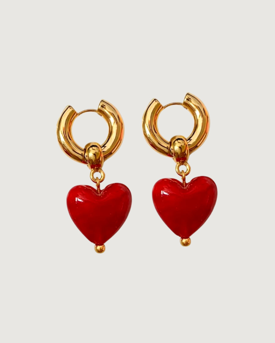 RED HEART EARRINGS - STUDIO JO STORE  