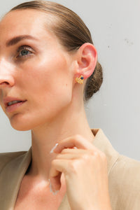 Thumbnail for GOLD TEXTURED HEART STUD EARRINGS - STUDIO JO STORE  