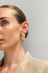Thumbnail for GOLD TEXTURED STUD EARRINGS - STUDIO JO STORE  