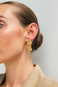 Thumbnail for GOLD TEXTURED STUD EARRINGS - STUDIO JO STORE  