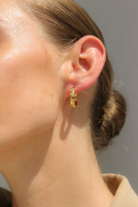Thumbnail for GOLD DIAMOND HOOP EARRINGS - STUDIO JO STORE  
