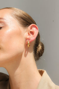 Thumbnail for GOLD DIAMOND HOOP EARRINGS - STUDIO JO STORE  