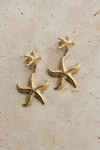 Thumbnail for GOLD STUD STARFISH DROP EARRINGS