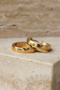 Thumbnail for GOLD DIAMOND HOOP EARRINGS - STUDIO JO STORE  