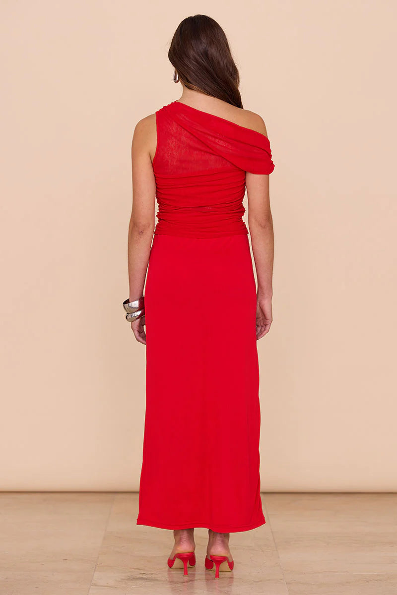 SOVERE / THEA MESH DRESS - RED - STUDIO JO STORE  