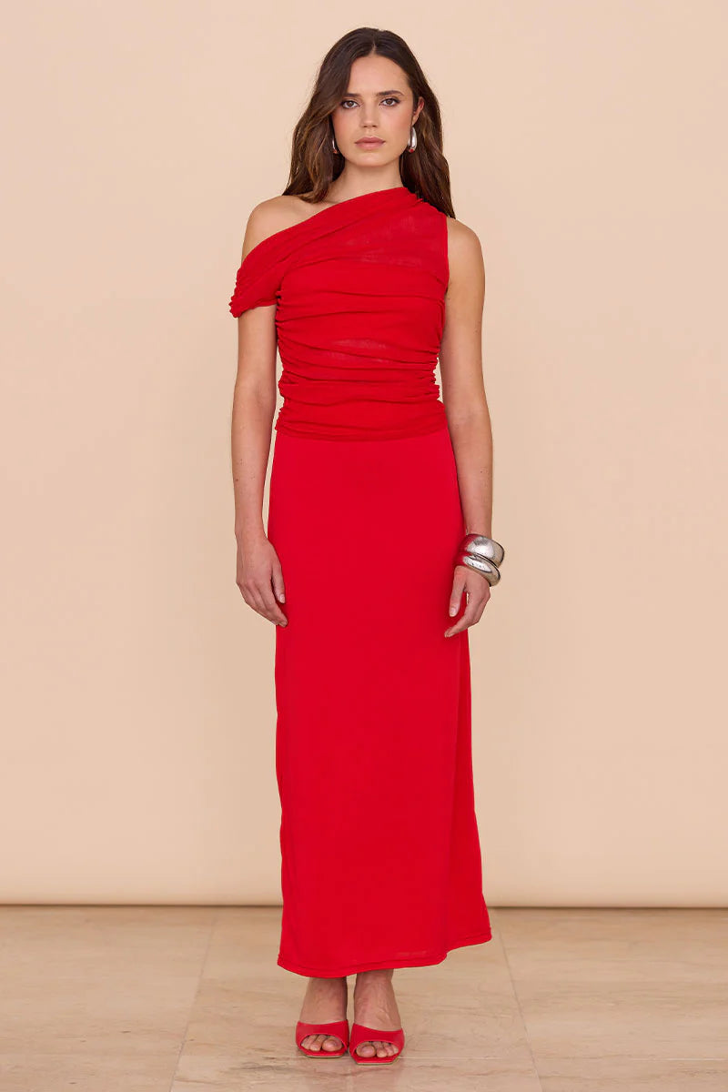 SOVERE / THEA MESH DRESS - RED - STUDIO JO STORE  