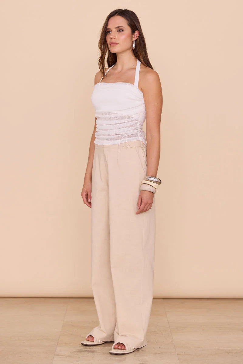 SOVERE / THEA MESH TOP - WHITE - STUDIO JO STORE  