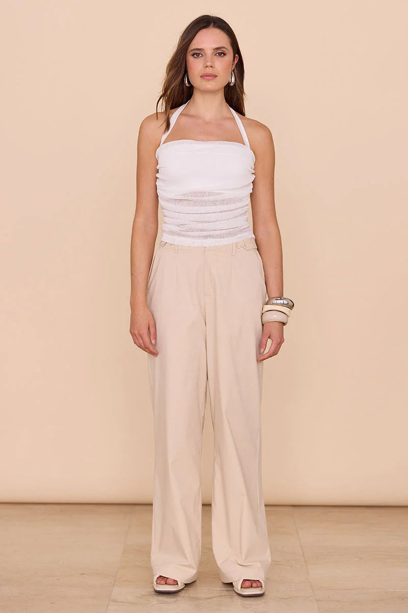 SOVERE / THEA MESH TOP - WHITE - STUDIO JO STORE  