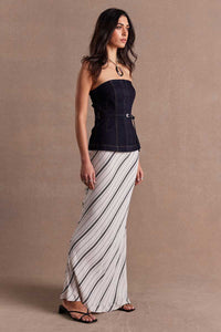 Thumbnail for SOVERE / ELEMENTAL SLIP SKIRT - ECRU / BLACK - STUDIO JO STORE  