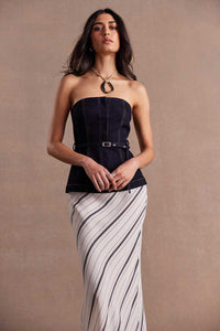 Thumbnail for SOVERE / ELEMENTAL SLIP SKIRT - ECRU / BLACK - STUDIO JO STORE  