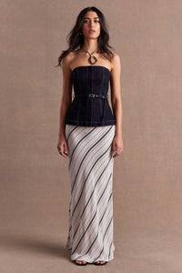 Thumbnail for SOVERE / ELEMENTAL SLIP SKIRT - ECRU / BLACK - STUDIO JO STORE  