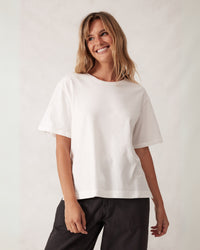 Thumbnail for Stevie Slouchy Split Hem Tee Vanilla - STUDIO JO STORE  