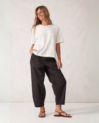Thumbnail for Stevie Slouchy Split Hem Tee Vanilla - STUDIO JO STORE  