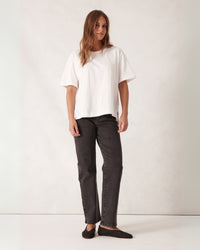 Thumbnail for Stevie Slouchy Split Hem Tee Vanilla - STUDIO JO STORE  