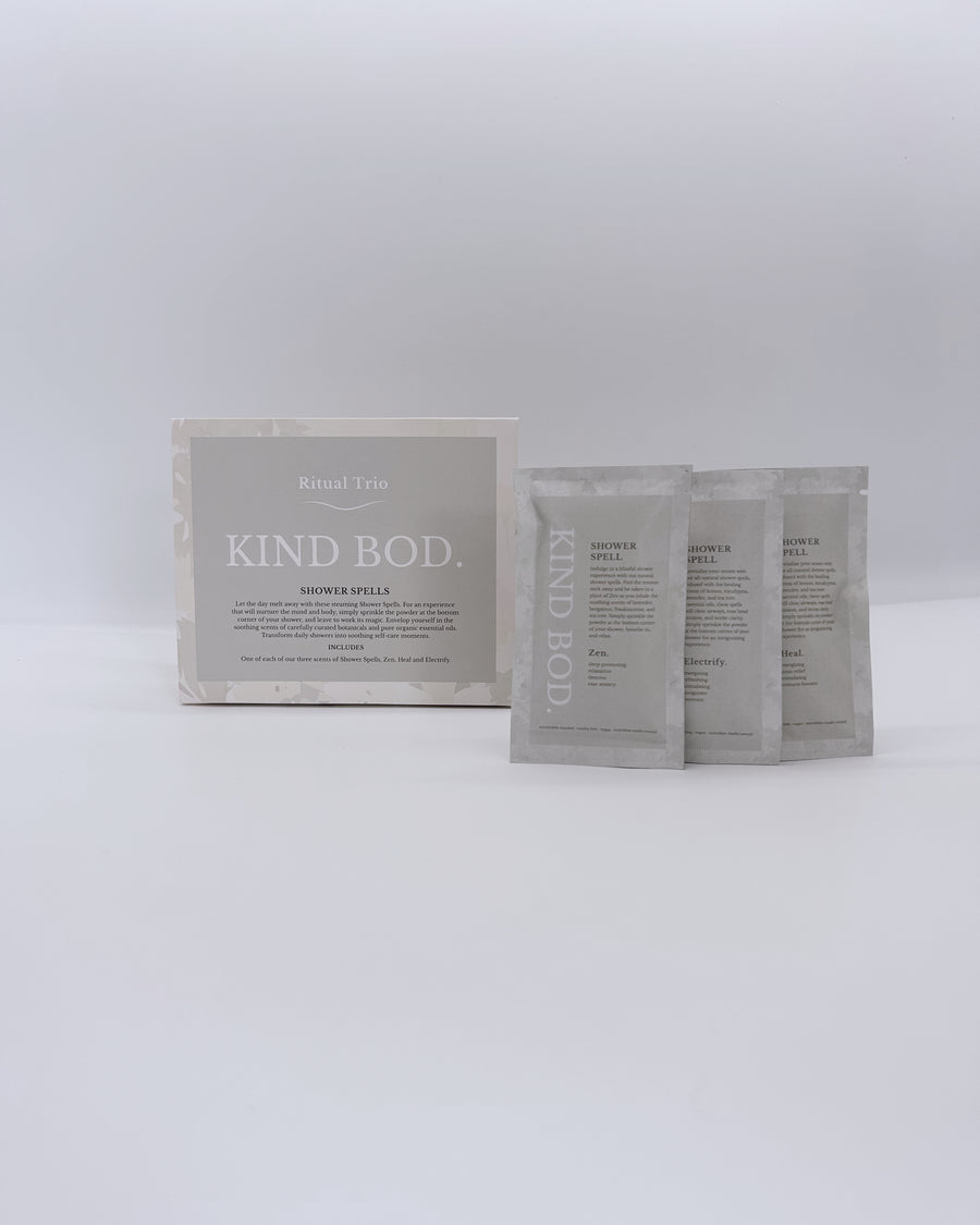 KIND BOD RITUAL TRIO SHOWER SPELL SET HEAL - ZEN - ELECTRIFY - STUDIO JO STORE  